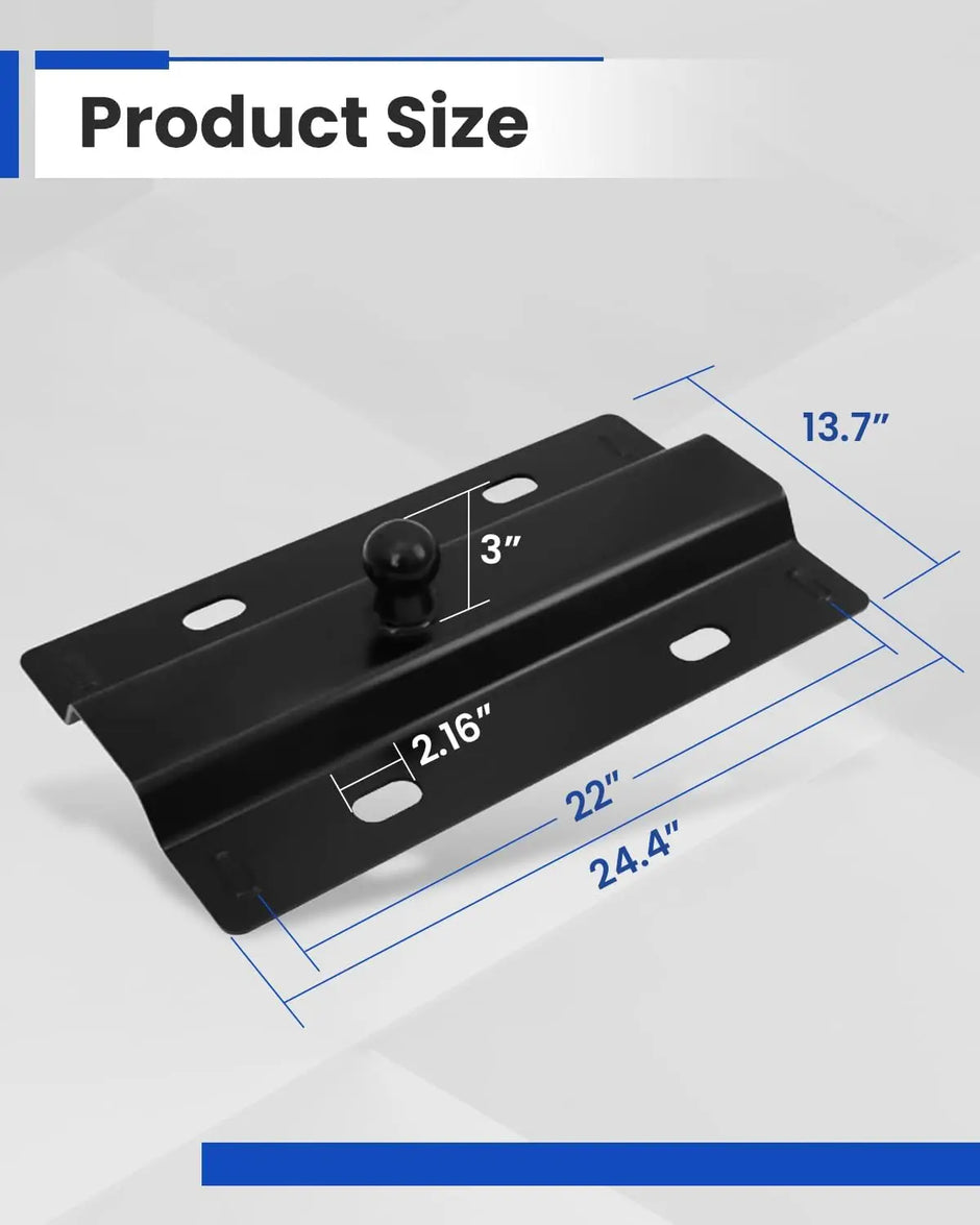 Universal 30,000 lbs Gooseneck Ball Plate Fit for All Standard 5th Wheel Rails Gooseneck Adapter Hitch-2