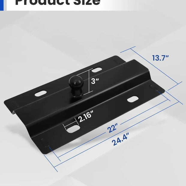 Universal 30,000 lbs Gooseneck Ball Plate Fit for All Standard 5th Wheel Rails Gooseneck Adapter Hitch-2