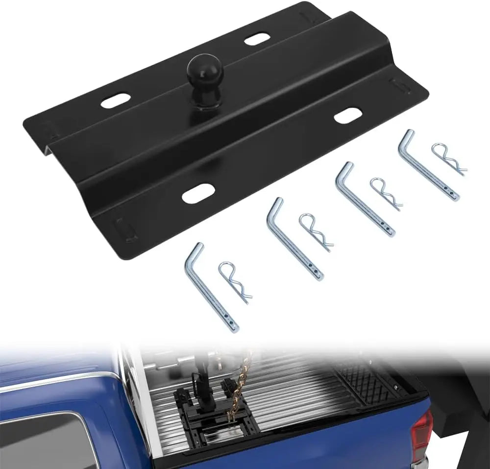 Universal 30,000 lbs Gooseneck Ball Plate Fit for All Standard 5th Wheel Rails Gooseneck Adapter Hitch-1