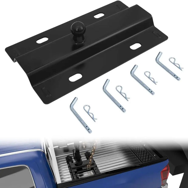 Universal 30,000 lbs Gooseneck Ball Plate Fit for All Standard 5th Wheel Rails Gooseneck Adapter Hitch-1