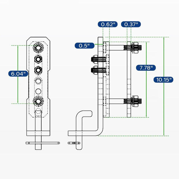 2PCS Sway Control Brackets for Equalizer Weight Distribution Hitch,Fits 3",4",5",6" Trailer Frames,for 6K–14K LB Towing Capacity-2