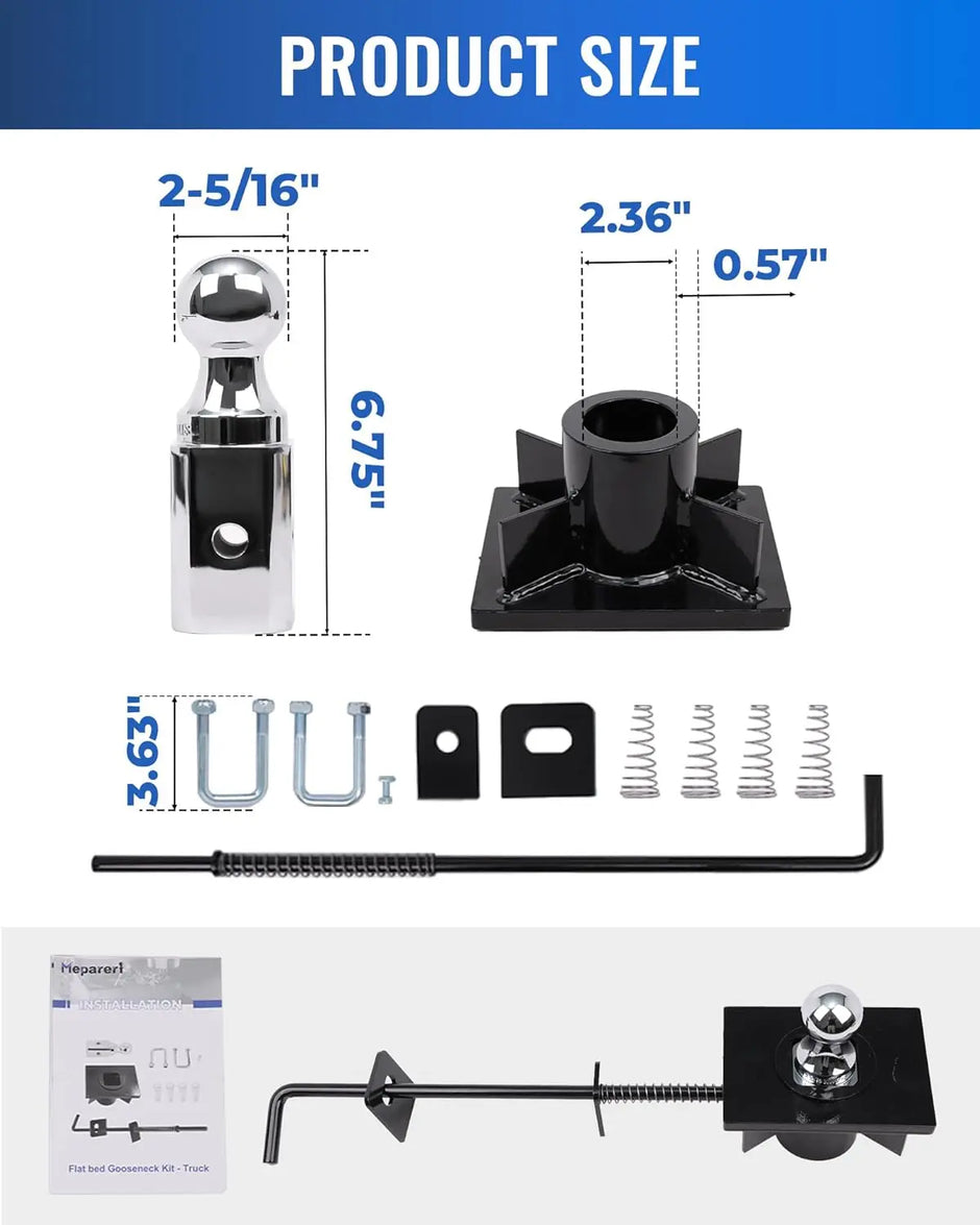 Gooseneck Hitch Kit Fit for Flat Beds,GTW 31000 lbs,Replace GNRK1500-6