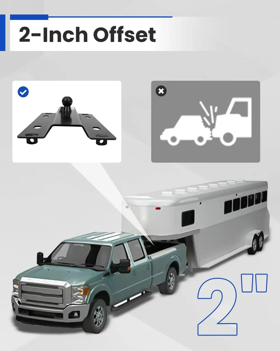 Universal 30,000 lbs Gooseneck Ball Plate Fit for All Standard 5th Wheel Rails Gooseneck Adapter Hitch-3