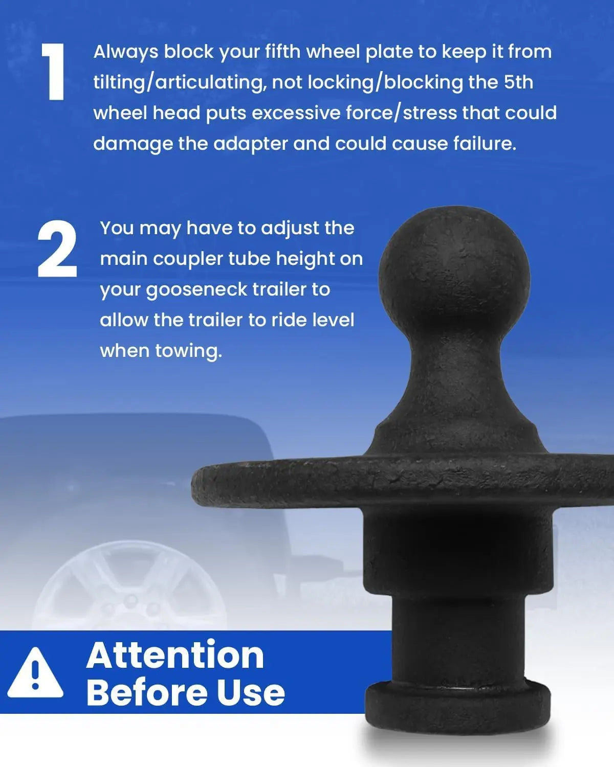 5th Wheel to gooseneck Adapter,Kingpin to Gooseneck Ball Adapter Hitch Fit for Tractor and Trailer Fifth Wheels,30,000lbs Max Load Capacity Visit the MEPARERI Store-8