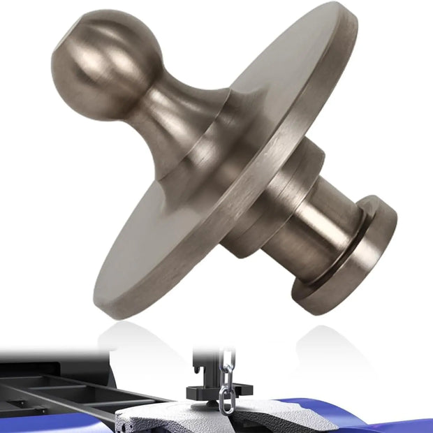 5th Wheel to Gooseneck Adapter,Kingpin to Gooseneck Ball Adapter Fit for Tractor-Trailer Fifth Wheels,with 2-5/16 Inch Gooseneck Ball,Silver Gooseneck Hitch,30,000lbs-1