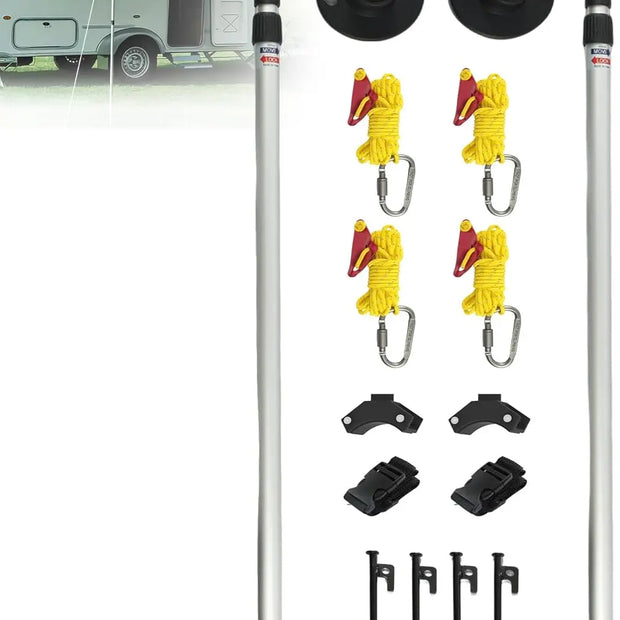 RV Awning Tie Down kit 108" Extended Length Adjustable Awning Support Poles-1