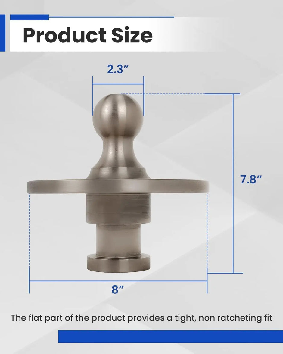 5th Wheel to Gooseneck Adapter,Kingpin to Gooseneck Ball Adapter Fit for Tractor-Trailer Fifth Wheels,with 2-5/16 Inch Gooseneck Ball,Silver Gooseneck Hitch,30,000lbs-2