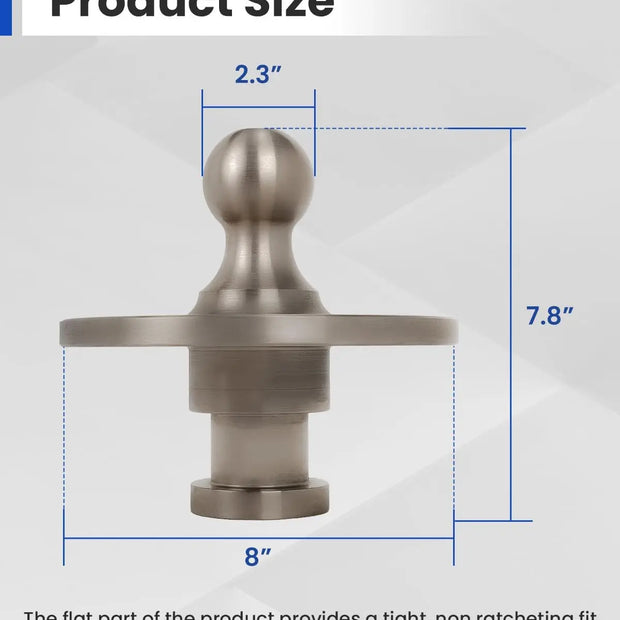 5th Wheel to Gooseneck Adapter,Kingpin to Gooseneck Ball Adapter Fit for Tractor-Trailer Fifth Wheels,with 2-5/16 Inch Gooseneck Ball,Silver Gooseneck Hitch,30,000lbs-2