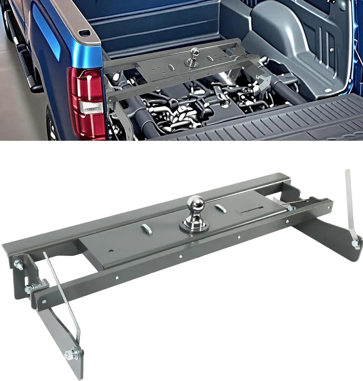 Heavy-Duty Gooseneck Hitch Fit for 2011-2015 Chevy/GMC 2500 & 3500, 30k lbs GTW for Towing Trailers/Livestock/Boats/Cargo, Hide-Away Ball Design-1
