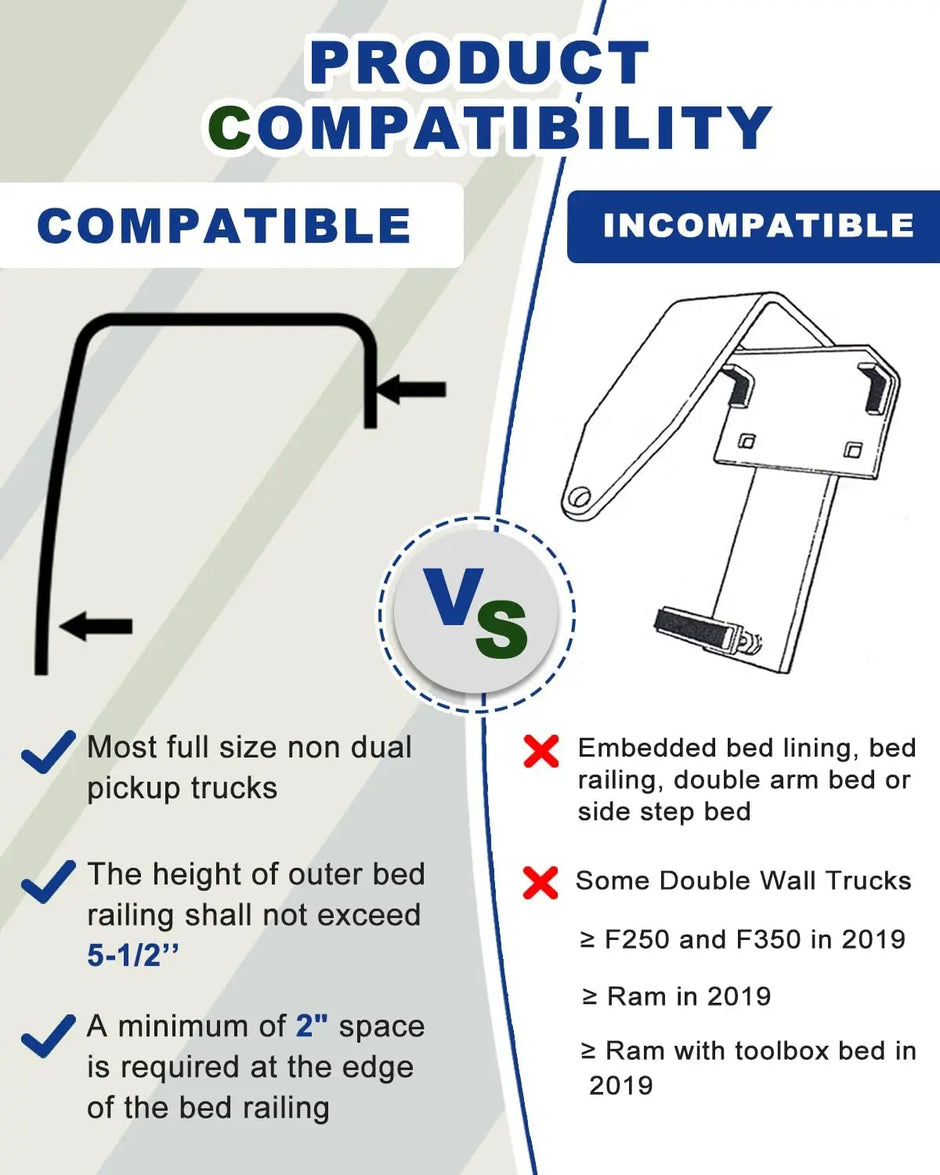 Truck Camper Tie Downs fit for Most Full-Size Non Dual Pickup Trucks,Set of 4-4