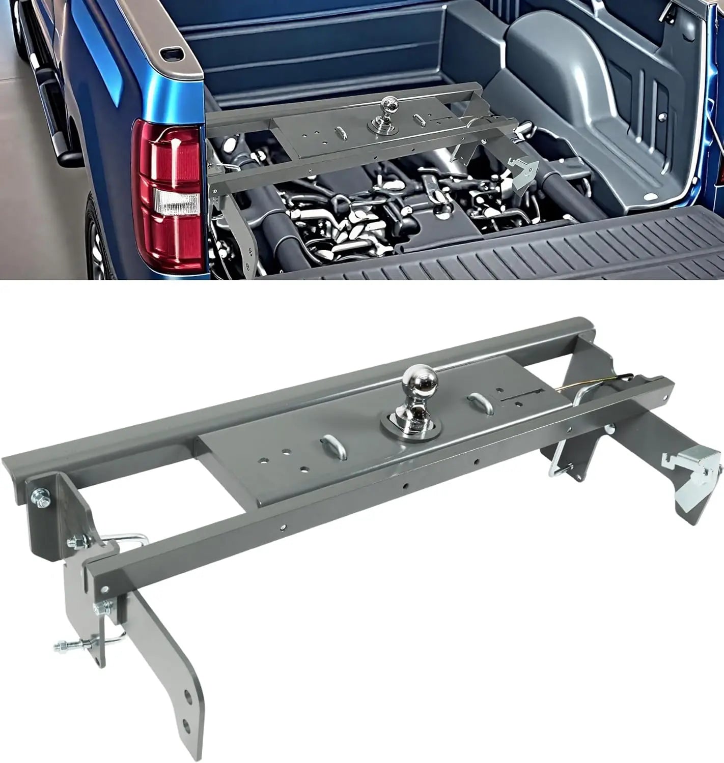 Heavy-Duty Gooseneck Hitch Fit for 2001-2010 Chevy/GMC 2500 HD Trucks and 2007-2010 3500, 30k lbs GTW for Towing Trailers/Livestock/Boats/Cargo, Hide-Away Ball Design-1