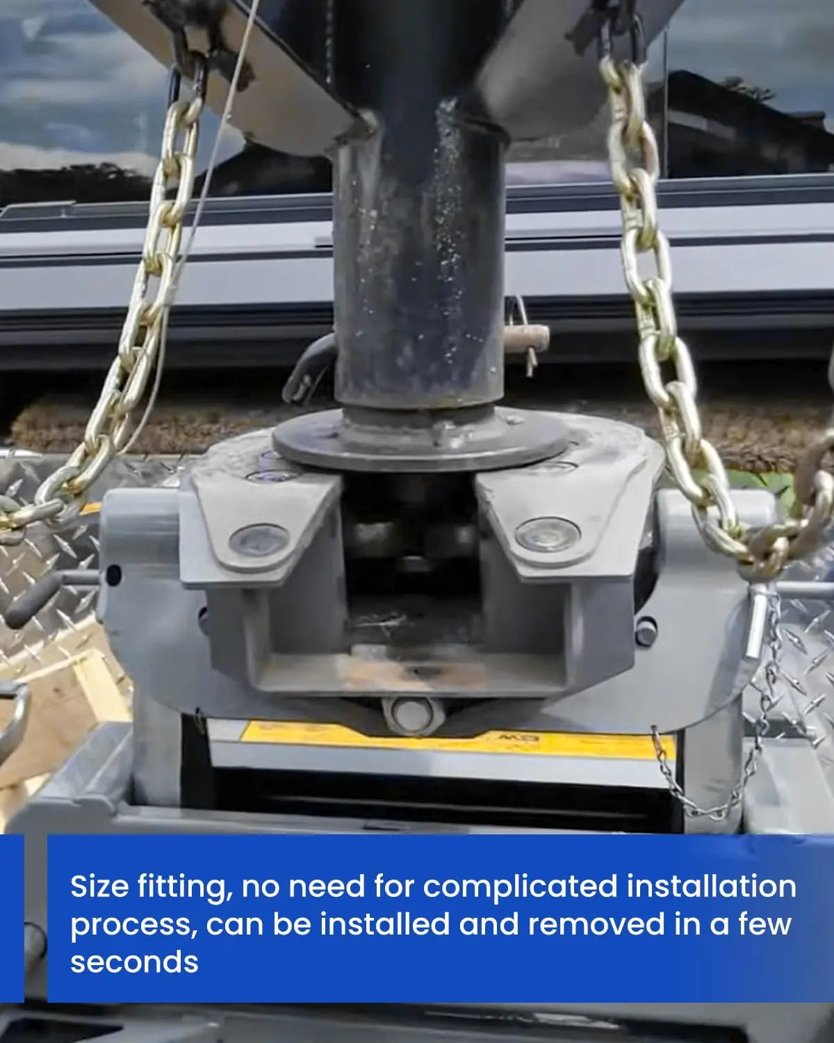 5th Wheel to Gooseneck Adapter,Kingpin to Gooseneck Ball Adapter Fit for Tractor-Trailer Fifth Wheels,with 2-5/16 Inch Gooseneck Ball,Silver Gooseneck Hitch,30,000lbs-5