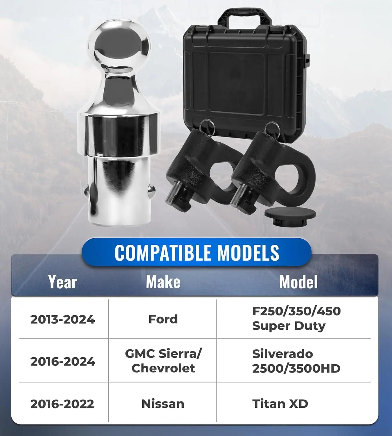 Gooseneck Hitch Kit,Gooseneck Ball,60692 Puck System Gooseneck Ball Fit for 2013-2024 Ford F250/350/450 Super Duty,2016-2024 Chevrolet Silverado/GMC Sierra,2016-2022 Nissan Titan XD,31000 lbs-2