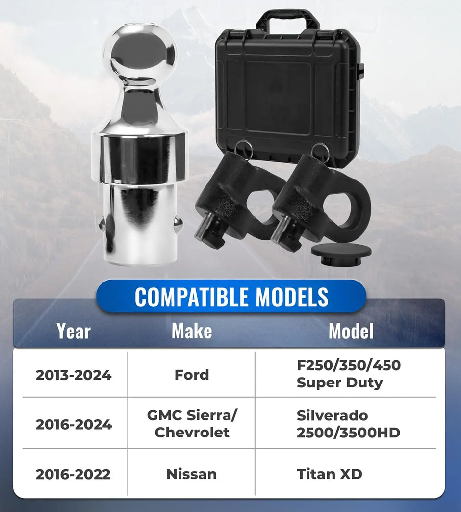 Gooseneck Hitch Kit,Gooseneck Ball,60692 Puck System Gooseneck Ball Fit for 2013-2024 Ford F250/350/450 Super Duty,2016-2024 Chevrolet Silverado/GMC Sierra,2016-2022 Nissan Titan XD,31000 lbs-2