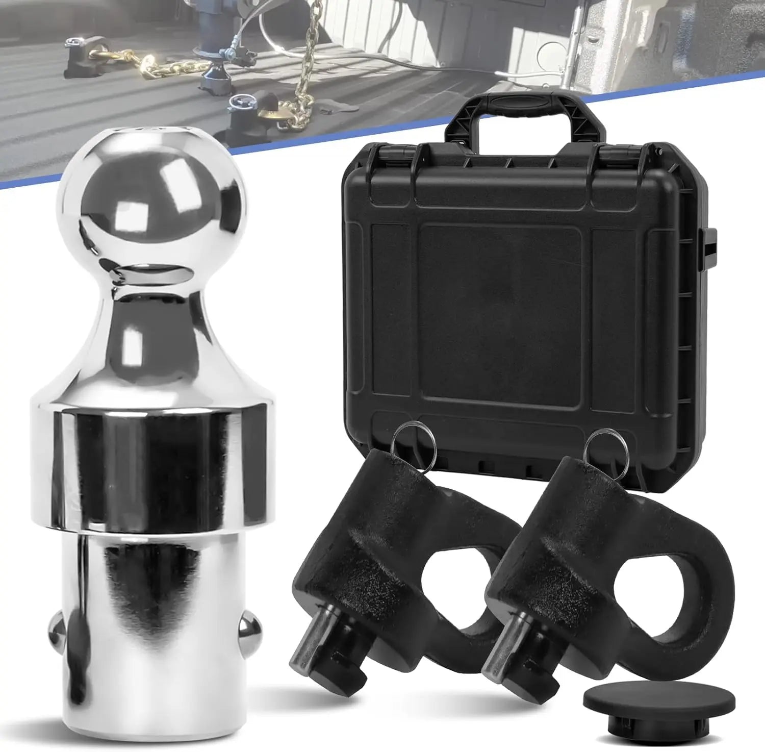 Gooseneck Hitch Kit,Gooseneck Ball,60692 Puck System Gooseneck Ball Fit for 2013-2024 Ford F250/350/450 Super Duty,2016-2024 Chevrolet Silverado/GMC Sierra,2016-2022 Nissan Titan XD,31000 lbs-1