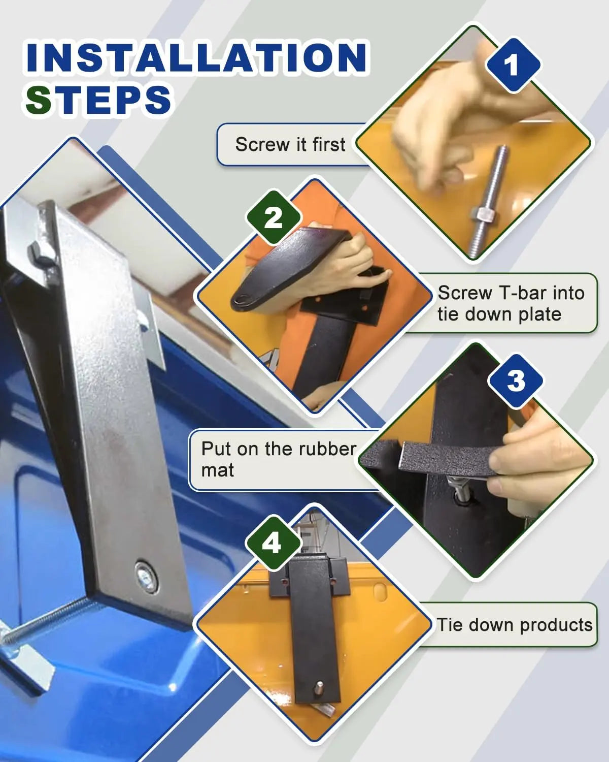 Truck Camper Tie Downs fit for Most Full-Size Non Dual Pickup Trucks,Set of 4-6