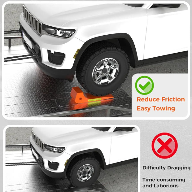 Heavy-Duty Tire Skates for Tow Truck Accessories,4 Pack,4,000 lb Working Load Limit,Orange-2