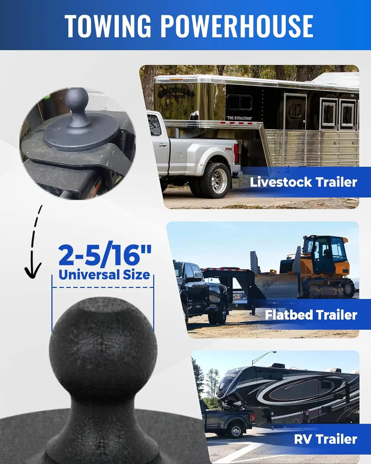 5th Wheel to gooseneck Adapter,Kingpin to Gooseneck Ball Adapter Hitch Fit for Tractor and Trailer Fifth Wheels,30,000lbs Max Load Capacity Visit the MEPARERI Store-2